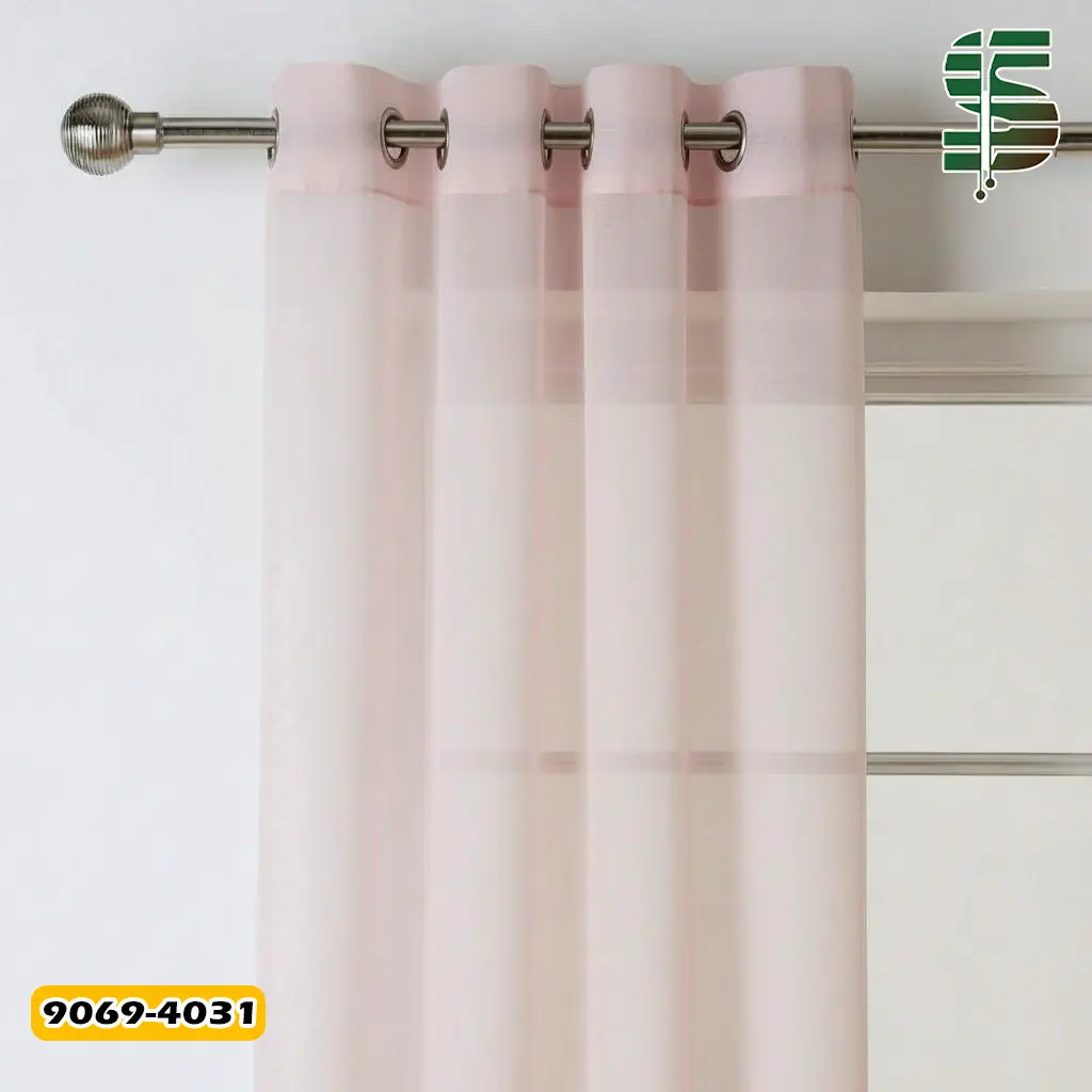 پرده پانچ کرپ صورتی