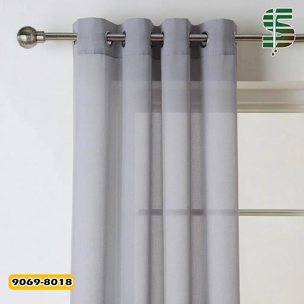 پرده پانچ کرپ طوسی