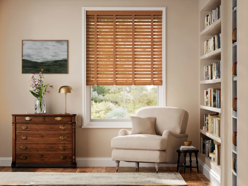 پرده کرکره چوبی نوار پهن