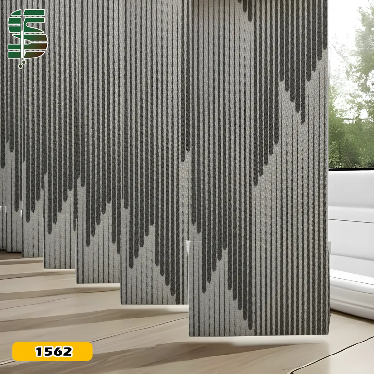 پرده لوردراپه مدرن ساتن رنگ طوسی مشکی