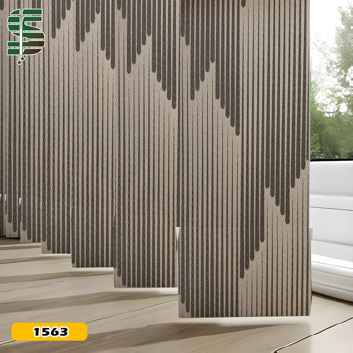 پرده لوردراپه مدرن ساتن رنگ کرم مشکی