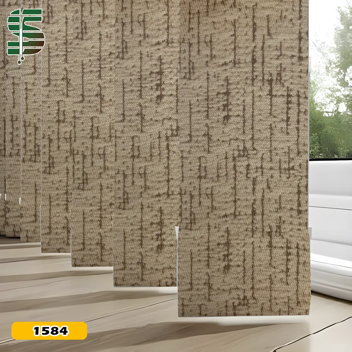 پرده لوردراپه ساتن طرح مدرن کرم قهوه ای