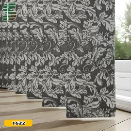 پرده لوردراپه ساتن گل دار ذغالی