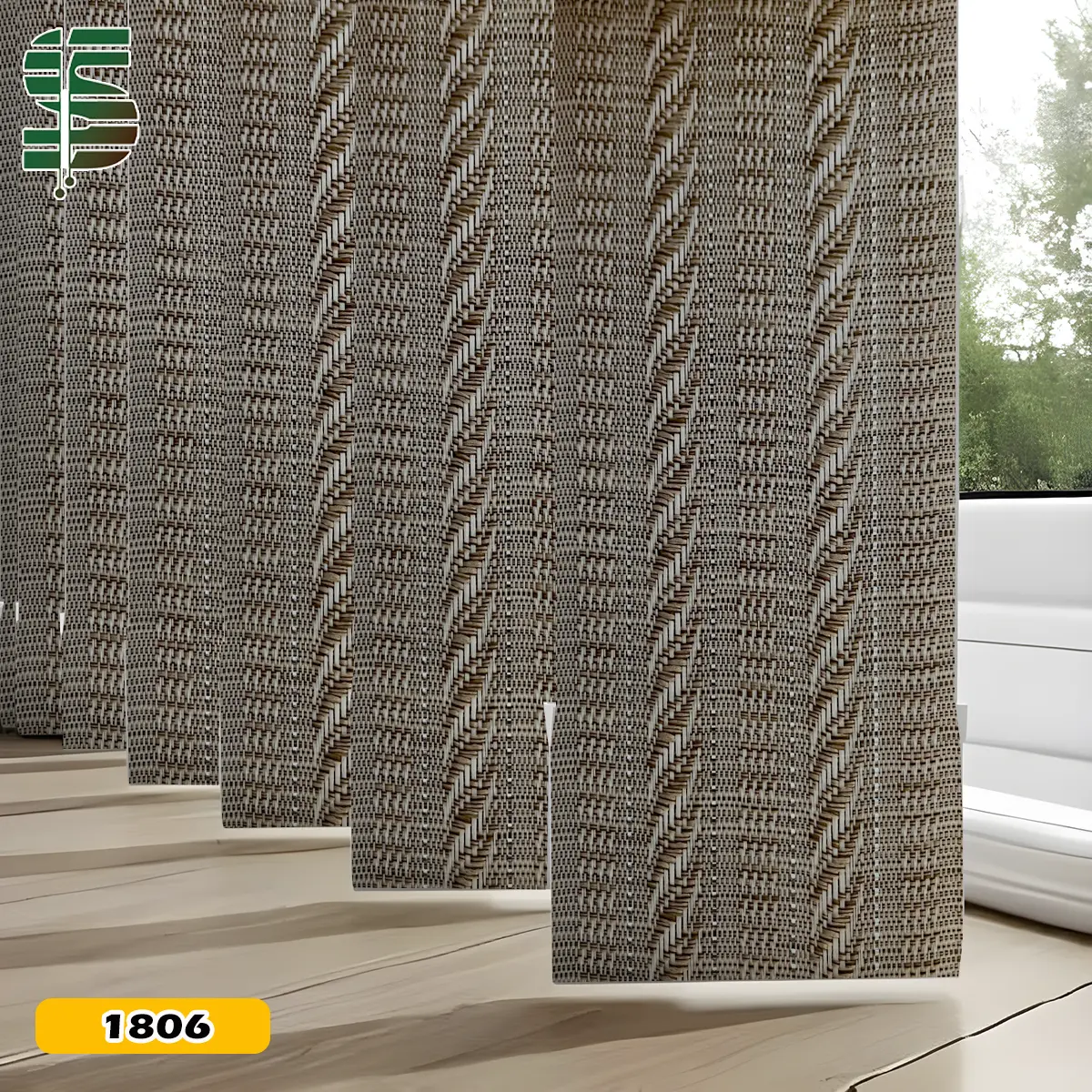 پرده لوردراپه طرح ترمه قهوه ای