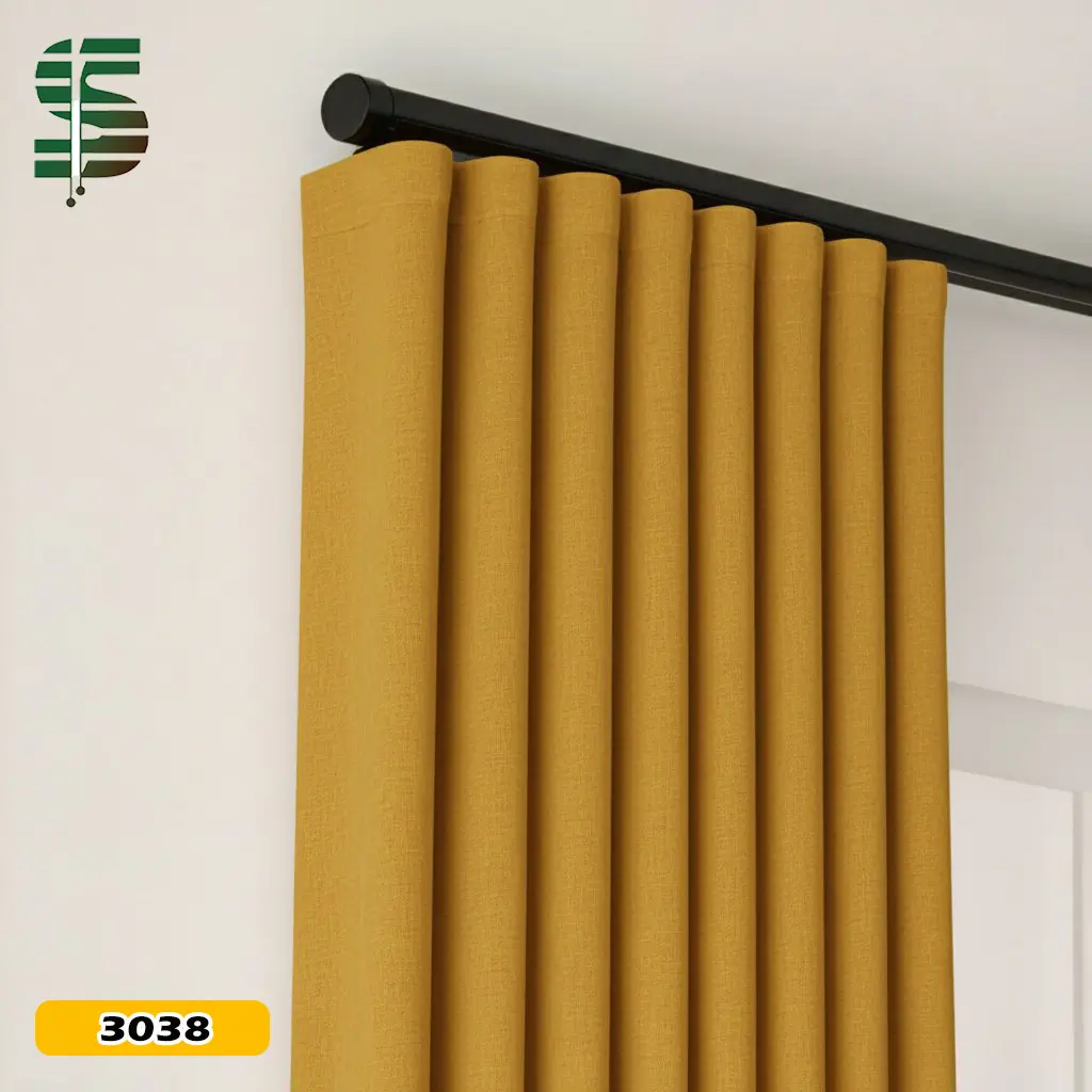 پرده مینیمال کتان هازان خردلی