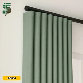 پرده مینیمال کتان هازان سبز کمرنگ