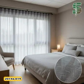 پرده مینیمال حریر کتان طوسی