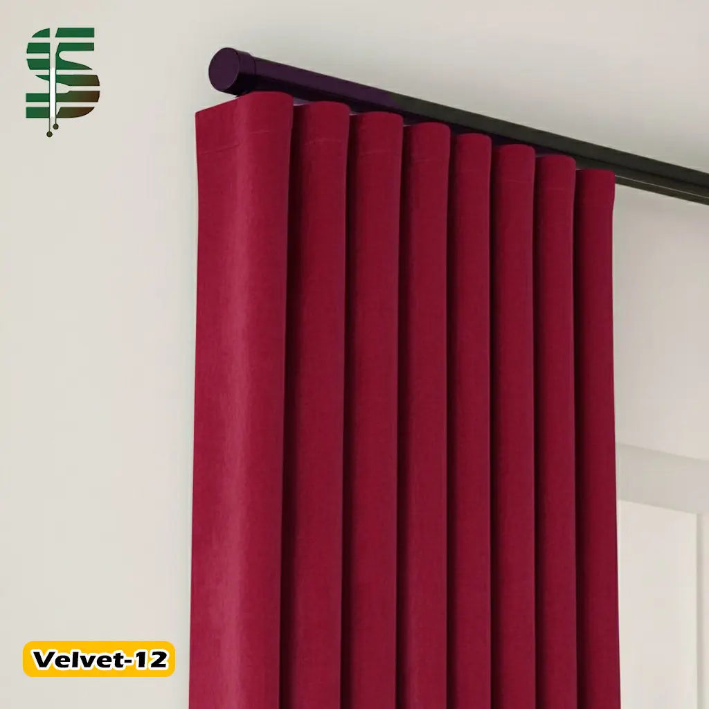 پرده مینیمال مخمل کالیفرنیا قرمز