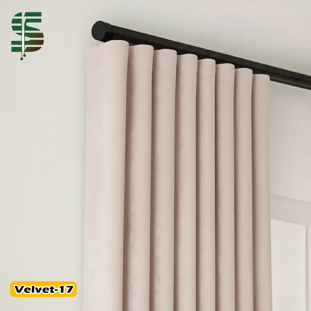 پرده مینیمال مخمل کالیفرنیا صورتی روشن