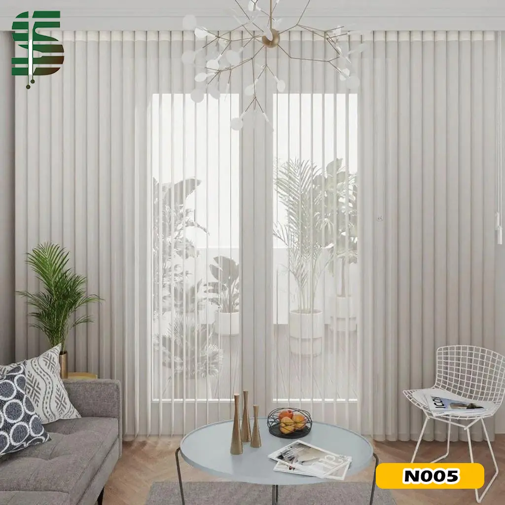 پرده ورتیکال 9 سانت کرم تک رنگ N005