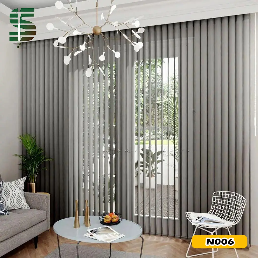پرده ورتیکال 9 سانت طوسی تک رنگ N006