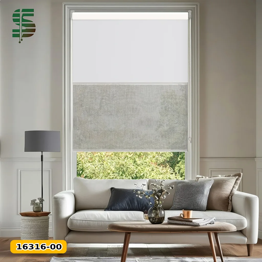 پرده دبل شید ساده اسکرین حریر کد 16316