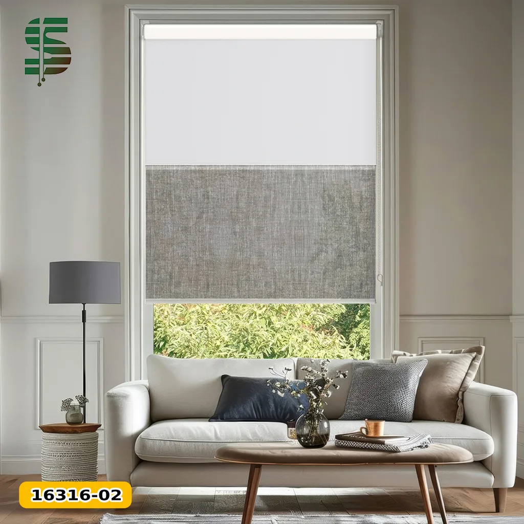 پرده شب و روز ساده اسکرین رنگ طوسی