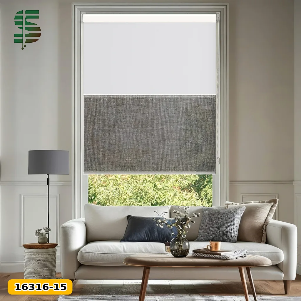 پرده شی دو مکانیزم ساده اسکرین رنگ ذغالی