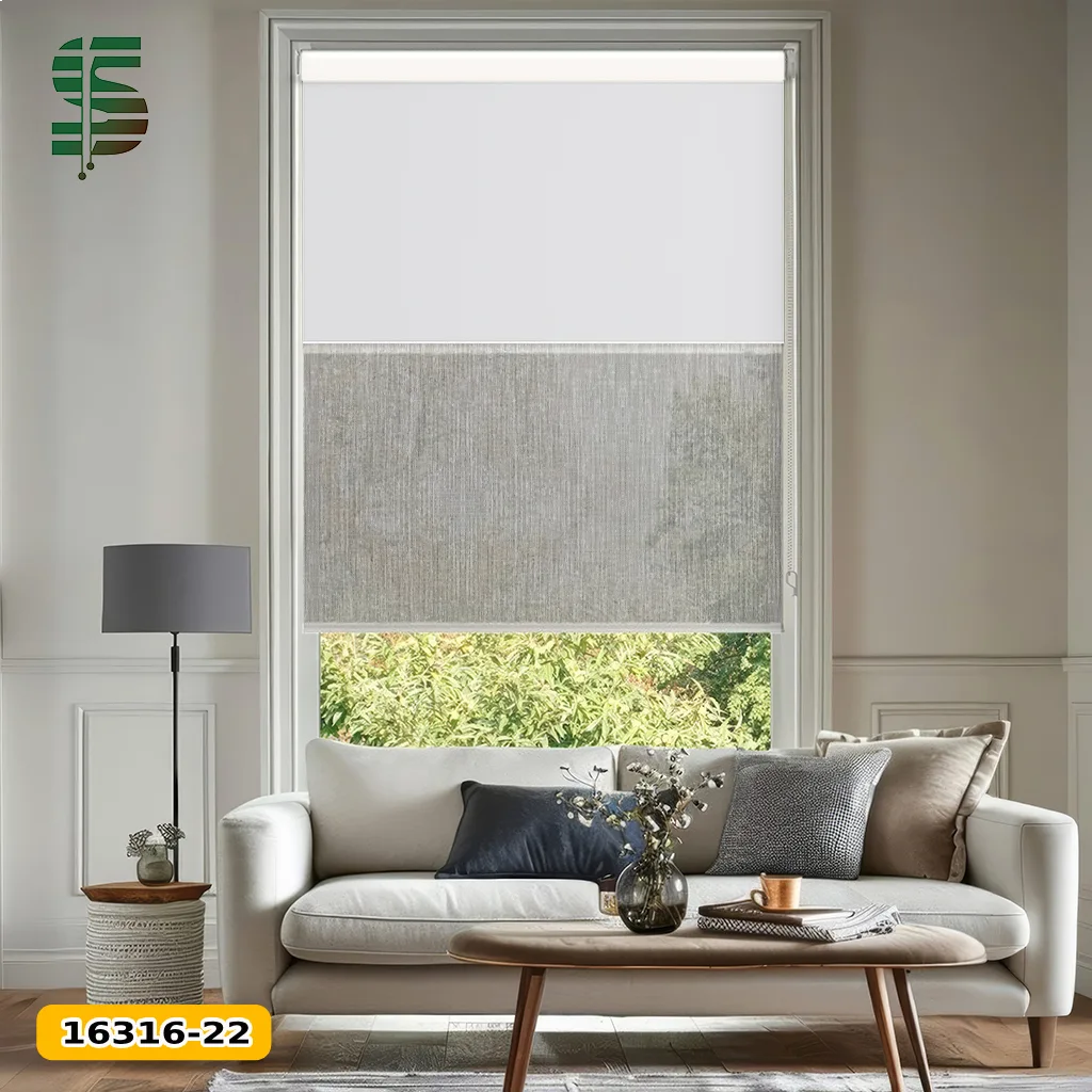 پرده دبل شید ساده اسکرین رنگ خاکی