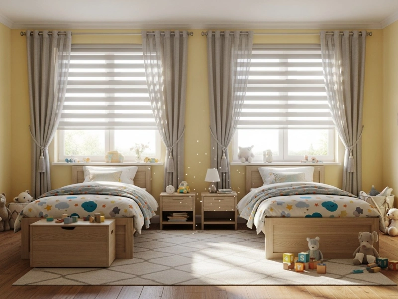 ست پرده هماهنگ برای اتاق مشترک بچهها