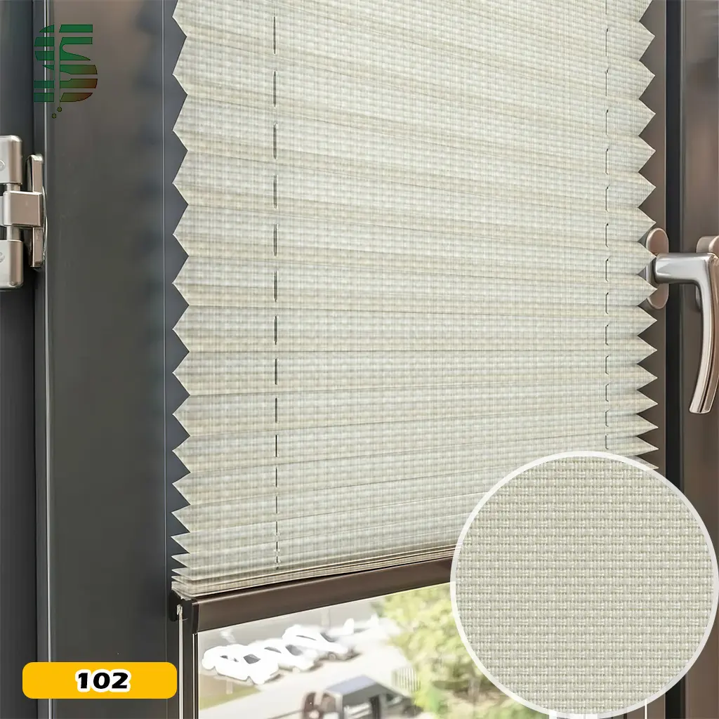 پرده پلیسه بافت دار کرم نورا