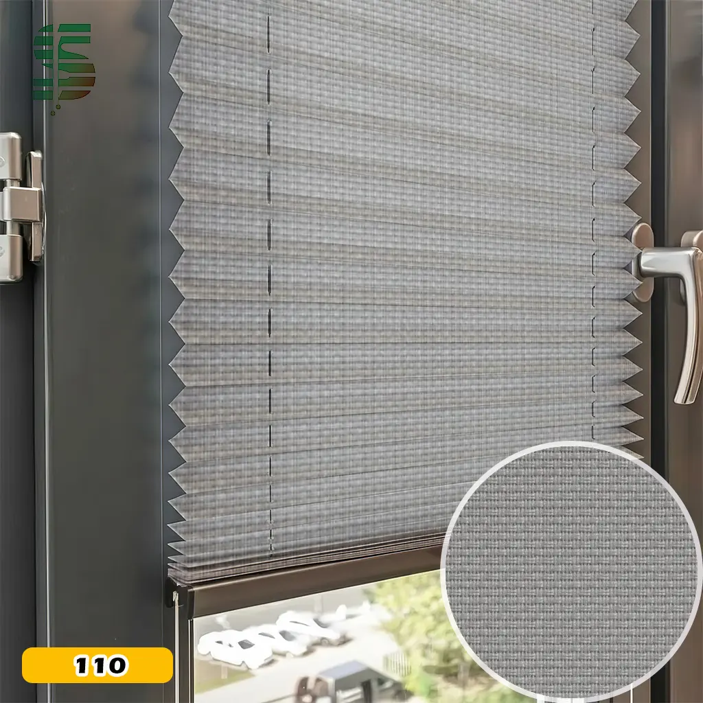 پرده پلیسه بافت دار خاکی نورا