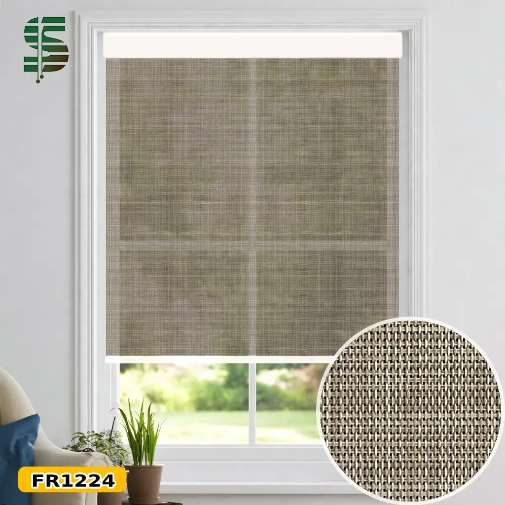 پرده شید اسکرین بافت دار 5 درصد کرم قهوه ای