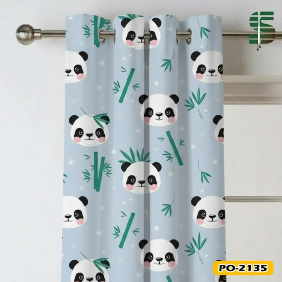eyelet-curtains-po-2135 پرده پانچ کودک طرح خرس پاندا کد 2135