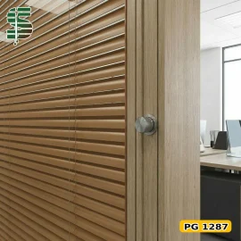 پرده کرکره ولومی داخل پارتیشن رنگ قهوه ای