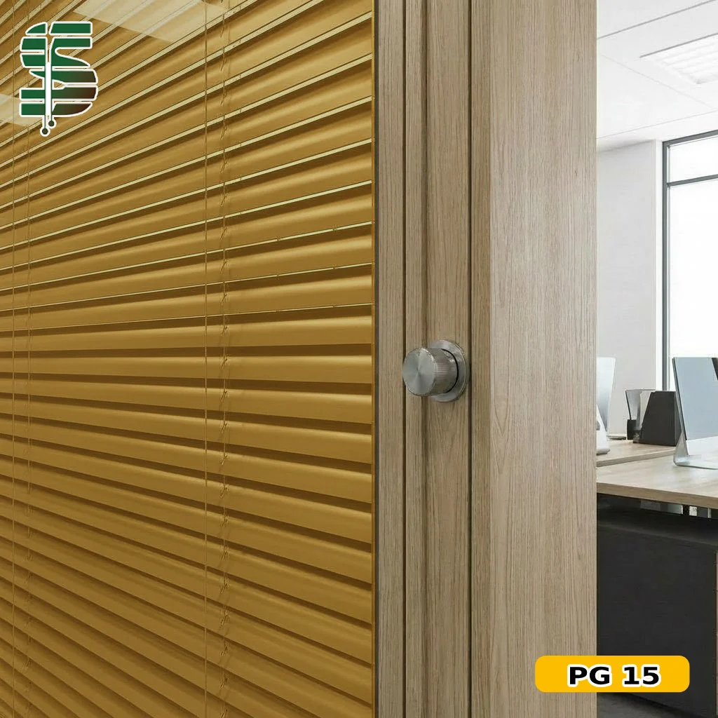 پرده کرکره ولومی داخل پارتیشن طلایی کد PG15