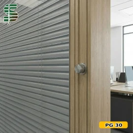 پرده کرکره ولومی داخل پارتیشن رنگ استیل
