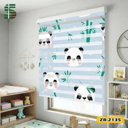 پرده زبرا کودک طرح خرس پاندا کد ZB-2135