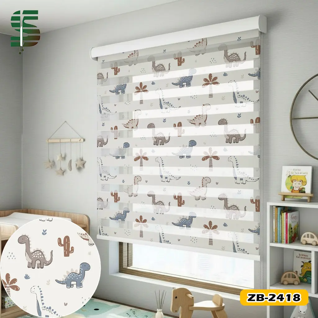 پرده زبرا کودک طرح دایناسور کد ZB-2418