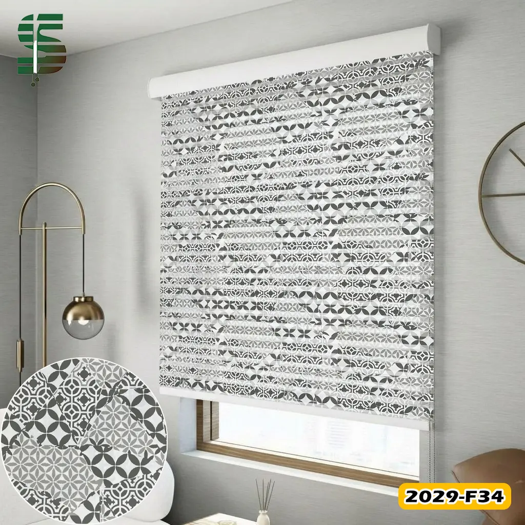 پرده شب و روز طرح دار کد 2029F در 5 رنگ