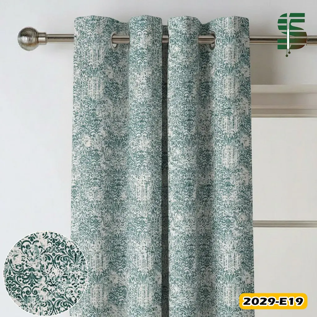 پرده پانچ سبز آبی کد 2029E-19