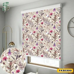 پرده شید طرح دار کد 1430300 مدل گل و گیاه تابستانی