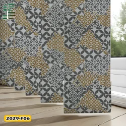 پرده لوردراپه طرح دار کد 2029f خاکی آجری