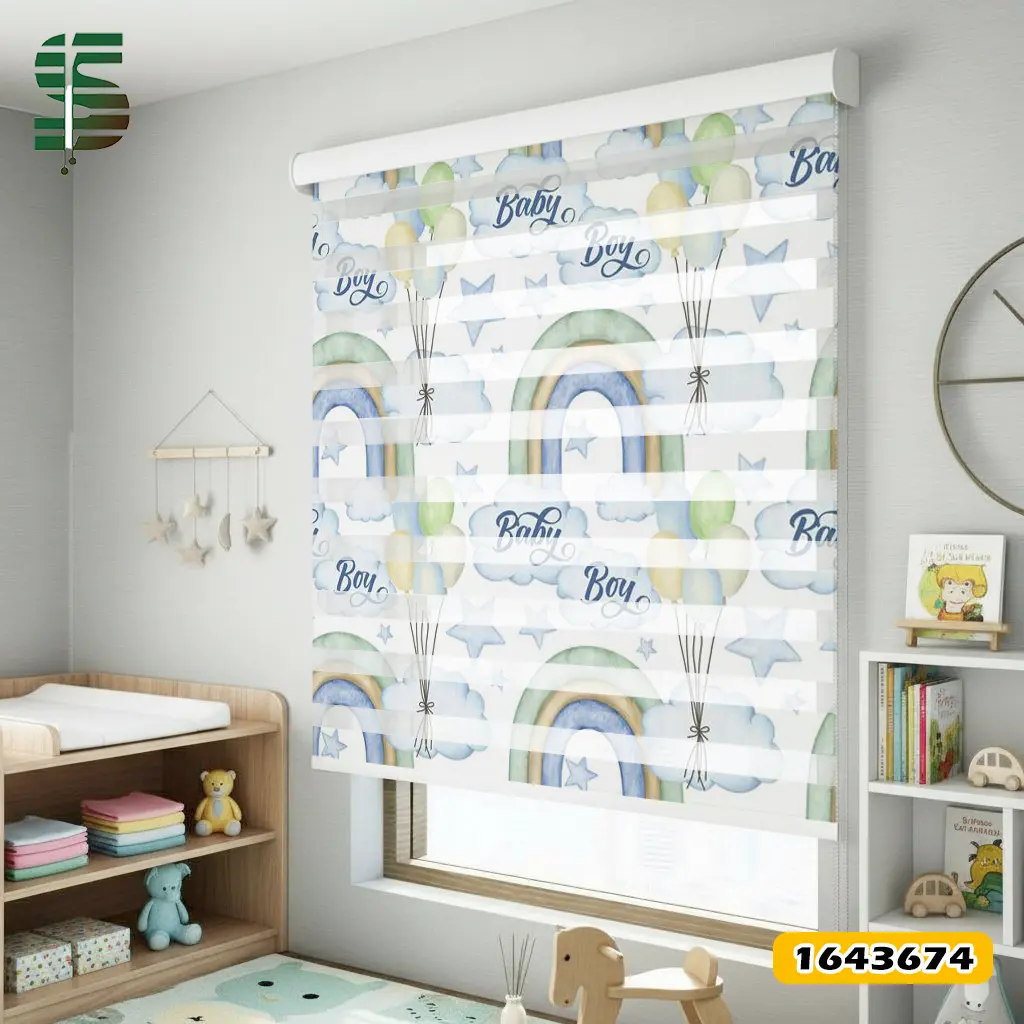 پرده زبرا کودک کد 1643674طرح تولد نوزاد پسر