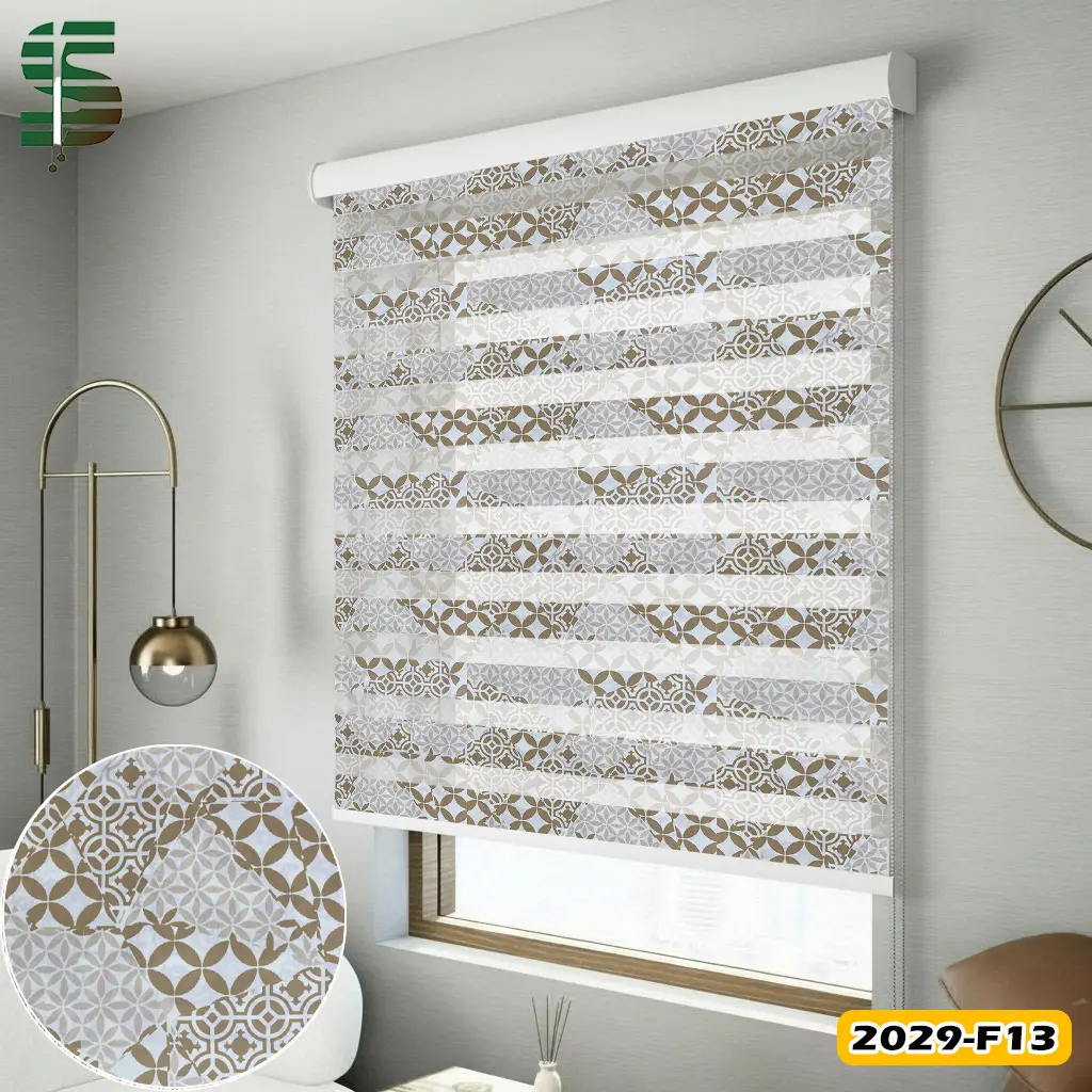 پرده زبرا طرح دار کد 2029F در 5 رنگ