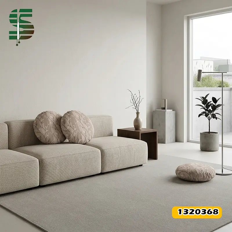 کوسن مخمل دایره کد 1320368 طرح شاخ و برگ قهوه ای