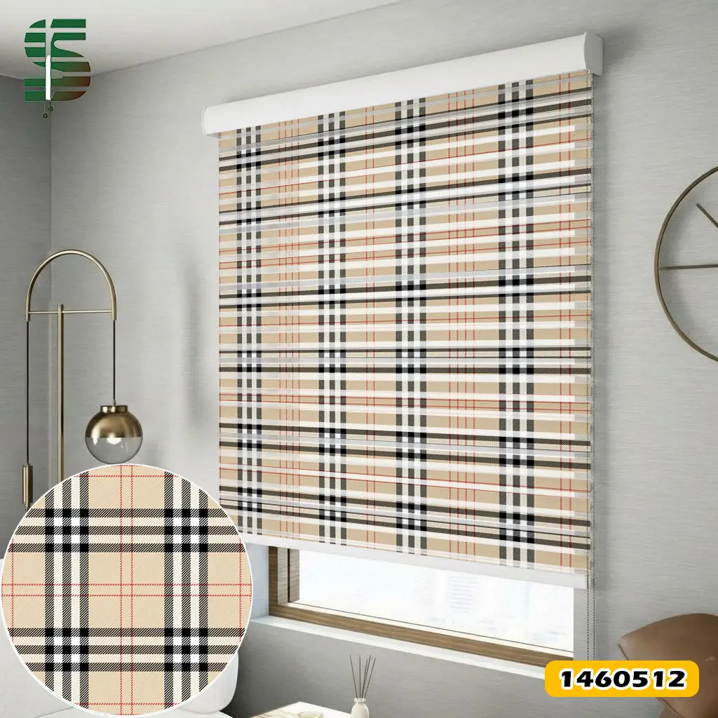 پرده شب و روز طرح دار کد 1460512 مدل الگوی تارتان اسکاتلندی