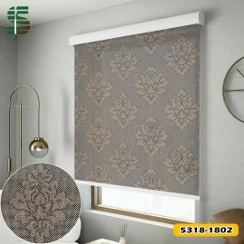 پرده شید اسکرین گل کلاسیک کد 5318 قهوه ای