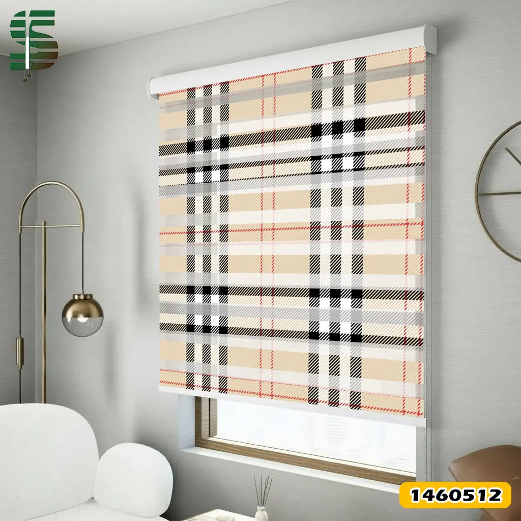 پرده زبرا طرح دار کد 1460512 مدل الگوی تارتان اسکاتلندی