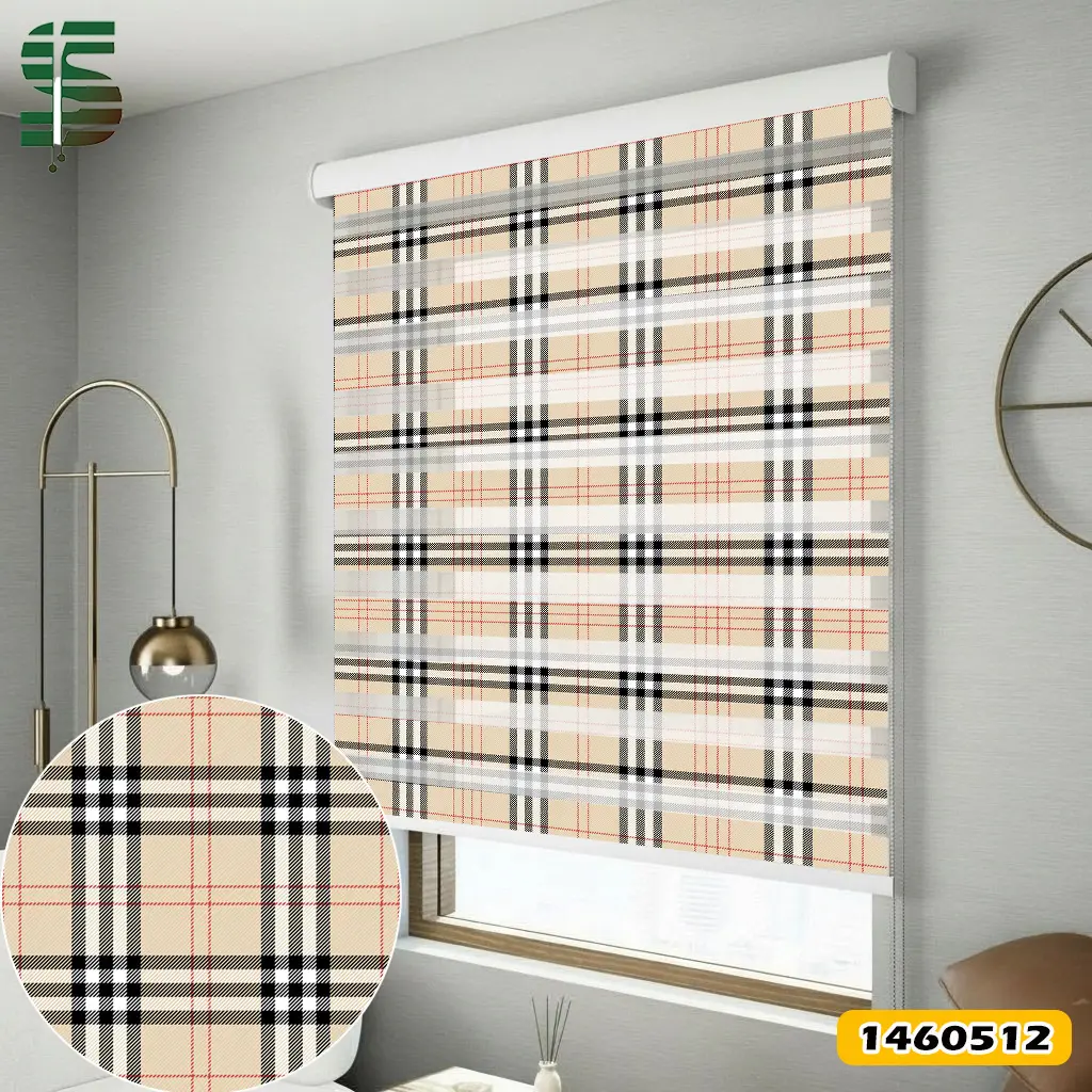 پرده زبرا طرح دار کد 1460512 مدل الگوی تارتان اسکاتلندی