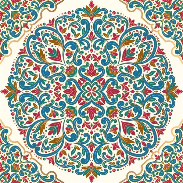 پرده زبرا طرح دار کد 1603319 مدل سنتی سبز و قرمز