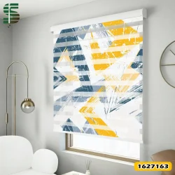 پرده زبرا طرح دار کد 1627163 مدل هندسی انتزاعی