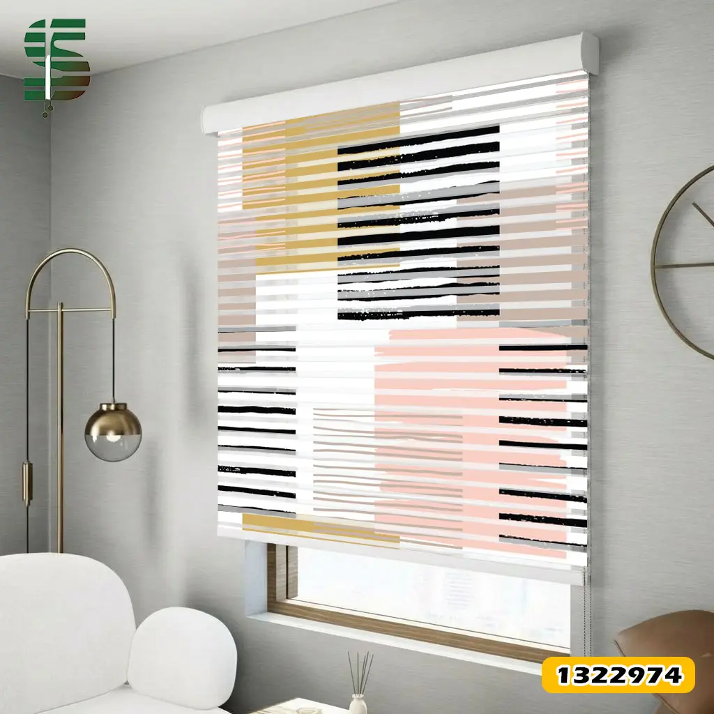 double-blinds-1322974 پرده شب و روز طرح دار کد 1322974 مدل هندسی مربع انتزاعی
