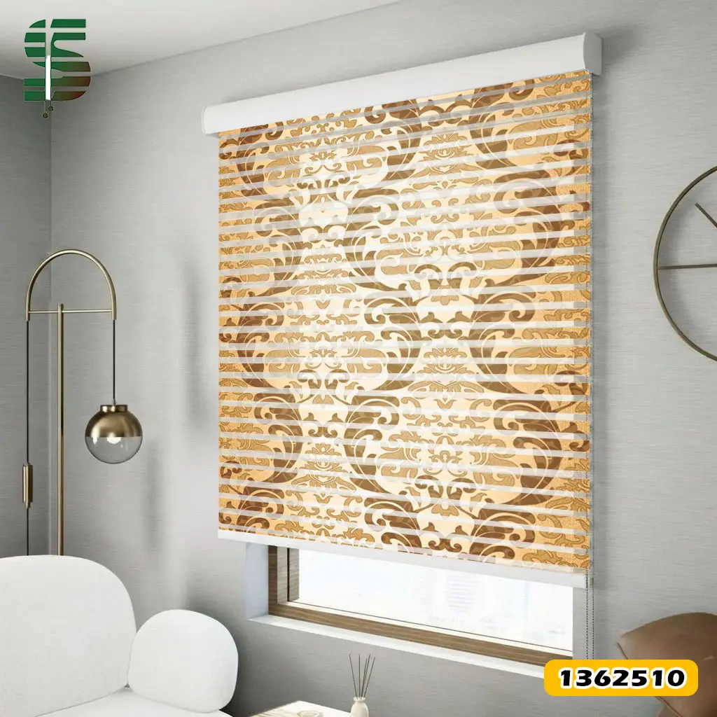 پرده شب و روز طرح دار کد 1362510 مدل داماسک رونده