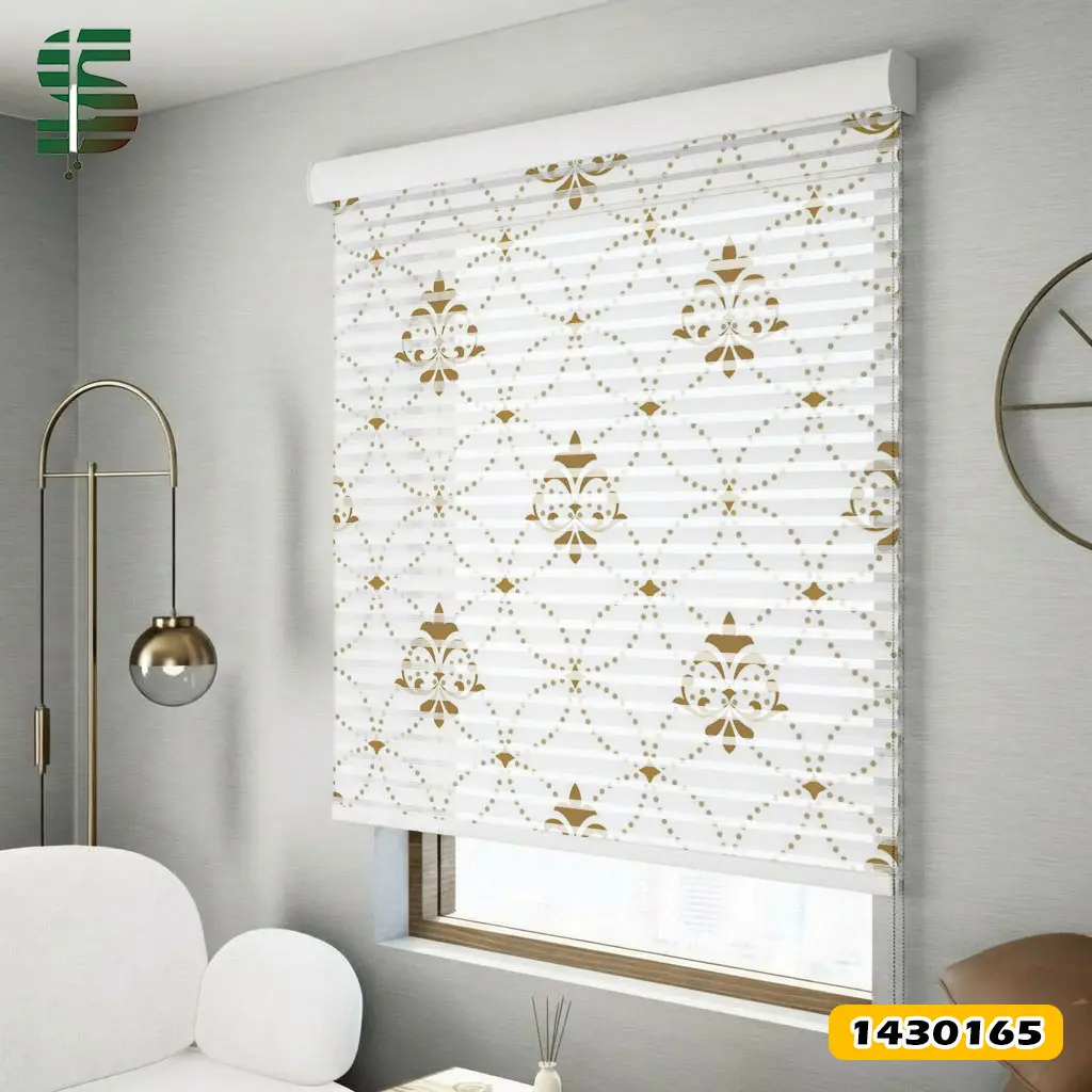 پرده شب و روز طرح دار کد 1430165 مدل داماسک ریز