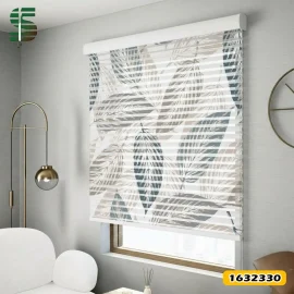 پرده شب و روز طرح دار کد 1632330 مدل برگ مزرعه