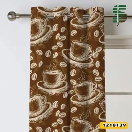 پرده پانچ طرح دار کد 1218139 مدل فنجان قهوه