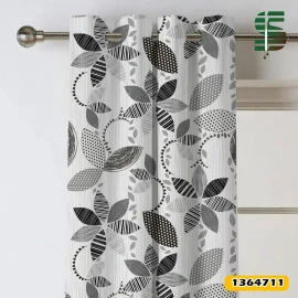 پرده پانچ طرح دار کد 1364711 مدل گل انتزاعی