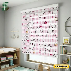 پرده زبرا کودک کد 1385405 طرح خرگوش کاوایی