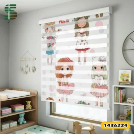 پرده زبرا کودک کد 1436224 طرح دختران زیبا